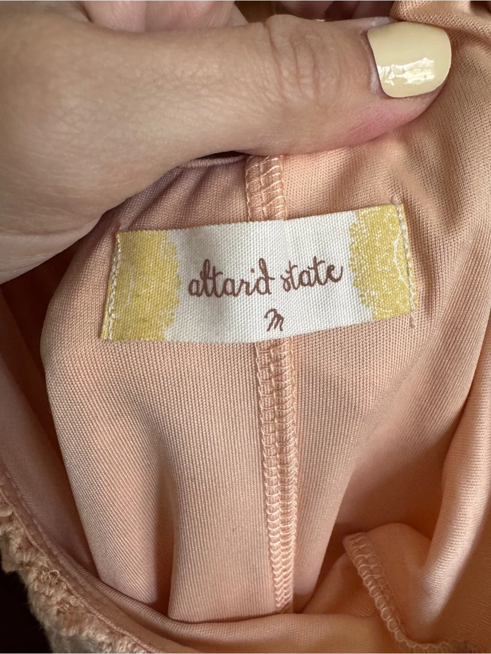 200. Light Peach colored Flowy boho crochet Dress - Picture 11 of 12